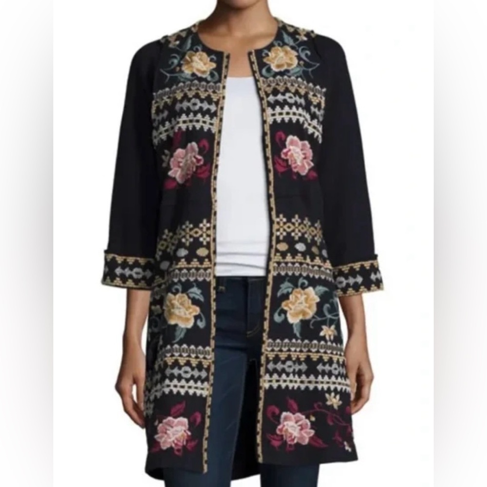 Johnny Was Embroidered Aralyn Coat Cardigan